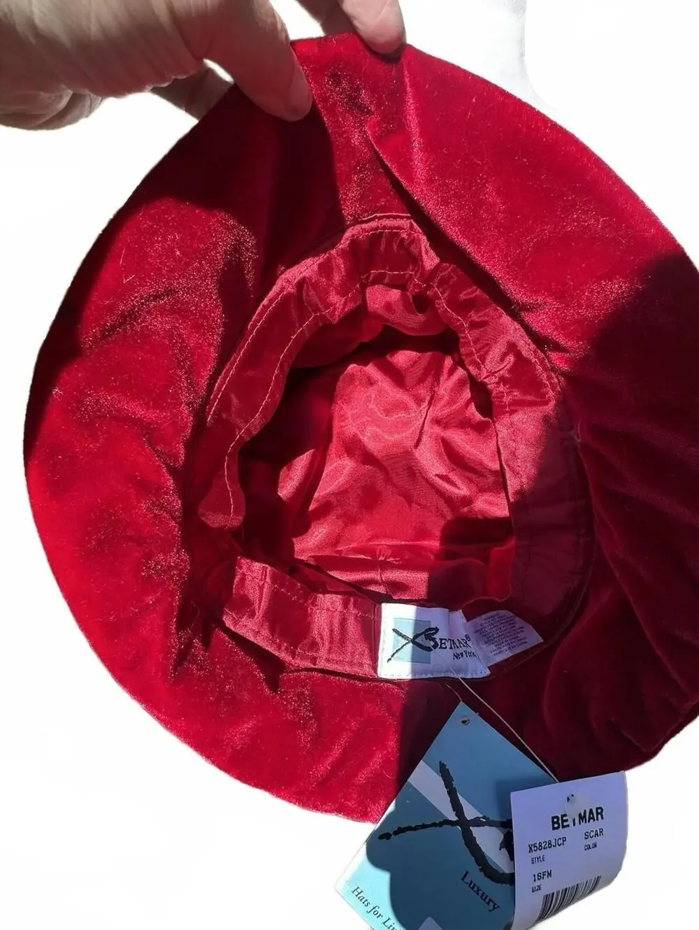 Betmar Vintage  90’s Bright Red Velvet Floppy Hat Grunge Whimsigoth Indie gen-x